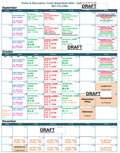draft schedule